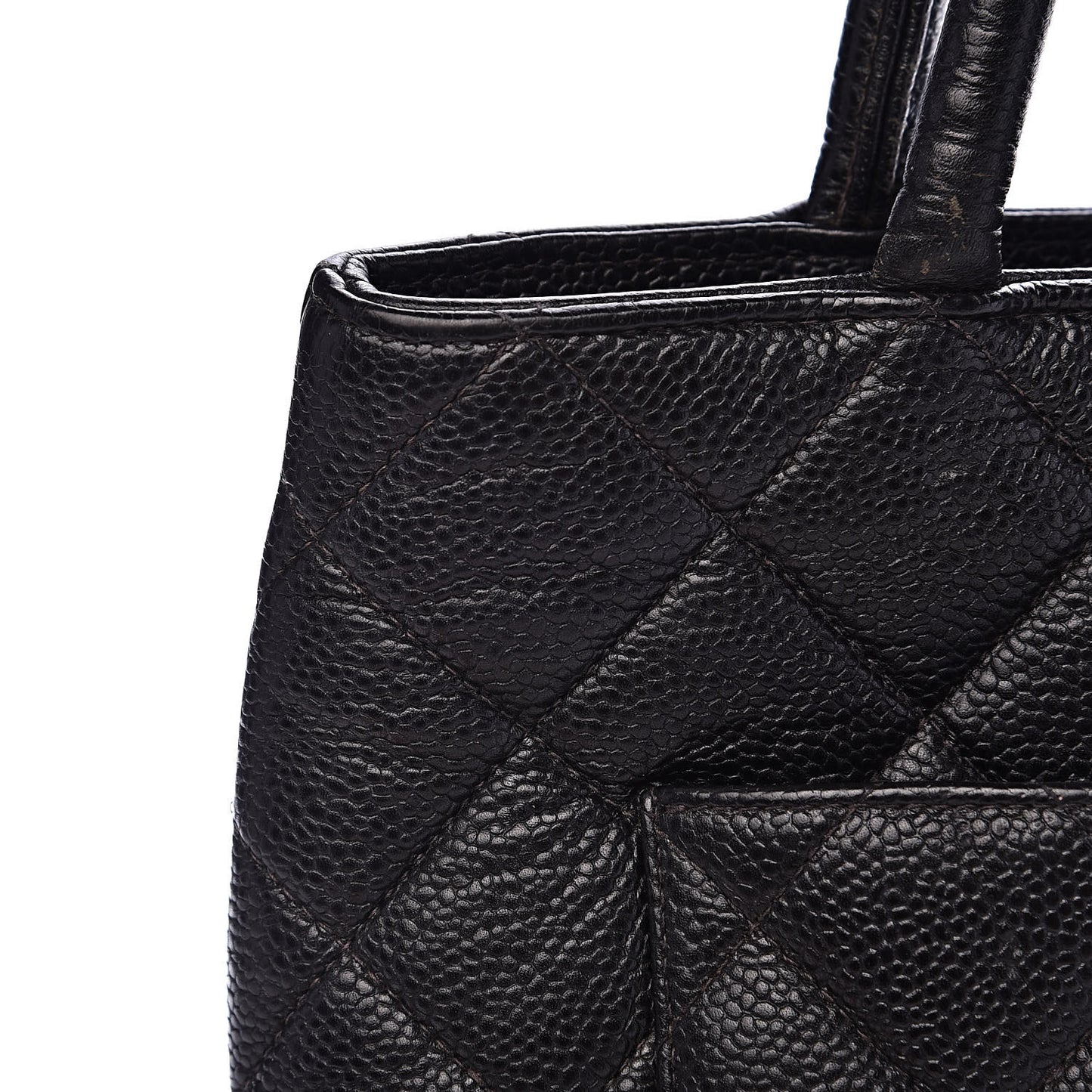Caviar Quilted Medallion Tote Black