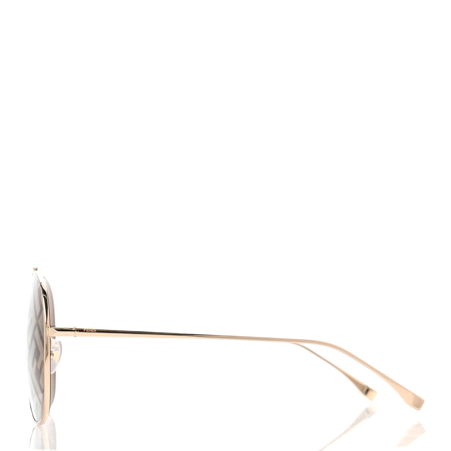 Metal Fendi Forever Aviator Sunglasses FF0407/G/S Gold