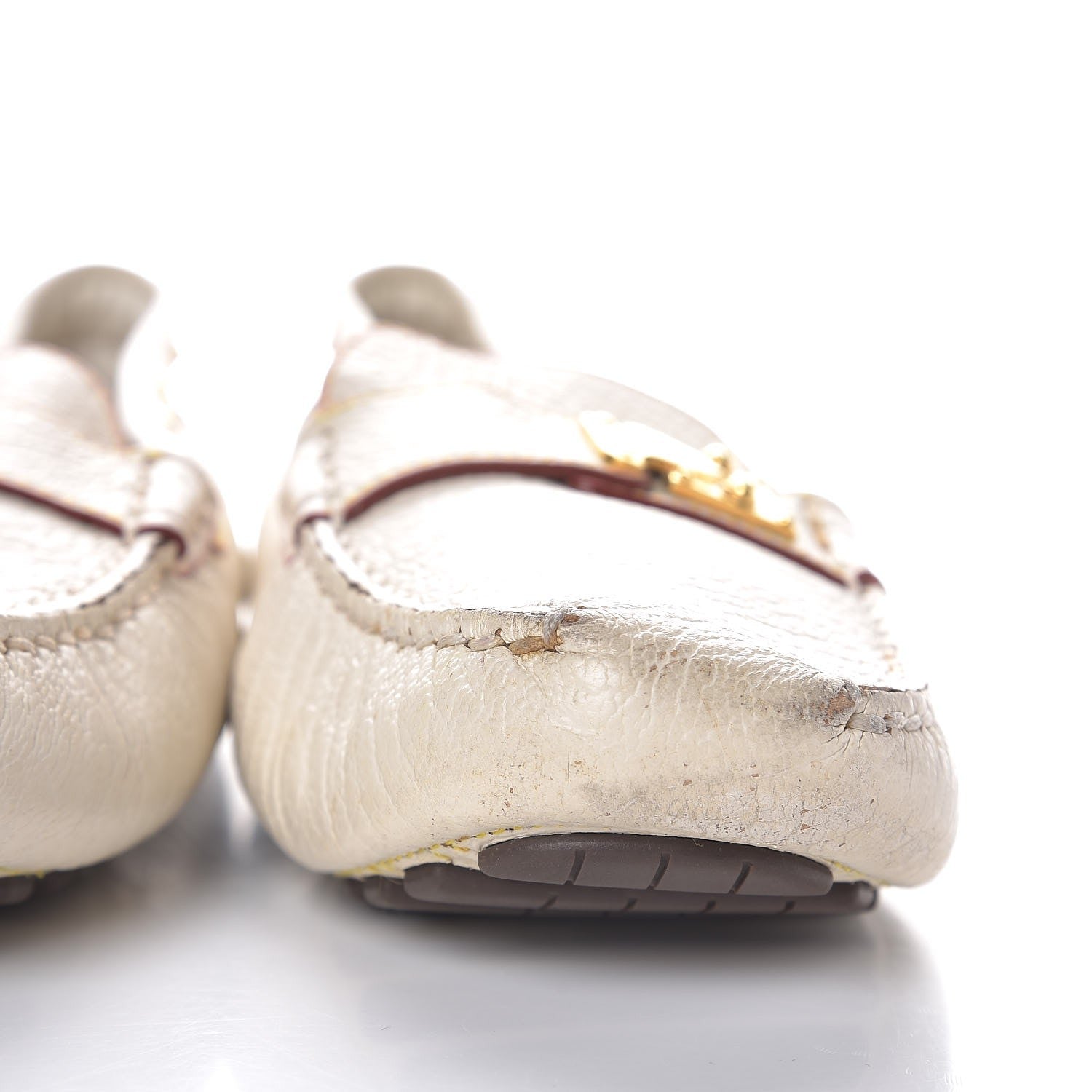 Louis Vuitton Goatskin Studded Suhali Loafers 35.5 Off White 15 of 17
