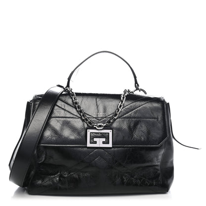 Givenchy Creased Patent Calfskin Medium ID Flap Black 1 of 7