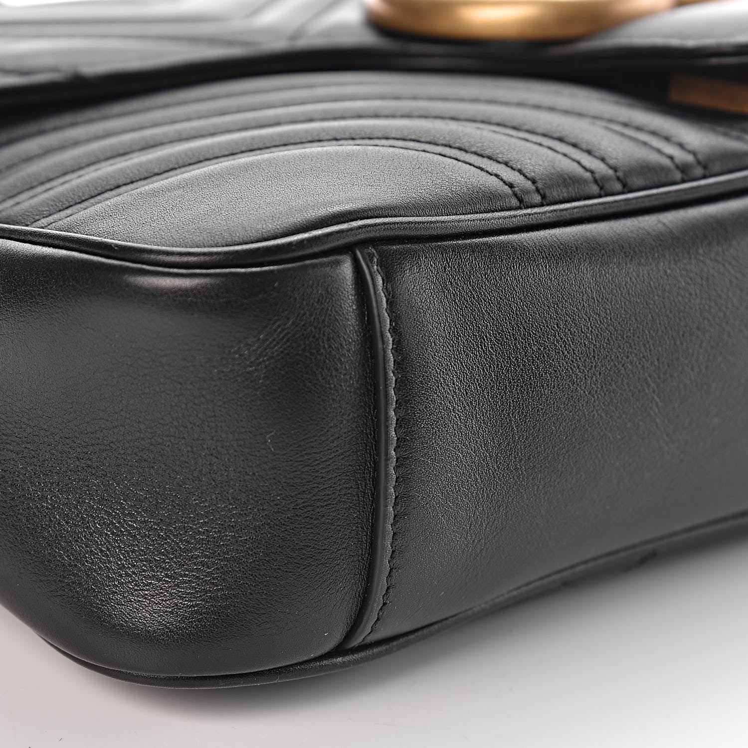 Gucci Calfskin Matelasse Medium GG Marmont Shoulder Bag Black 8 of 10