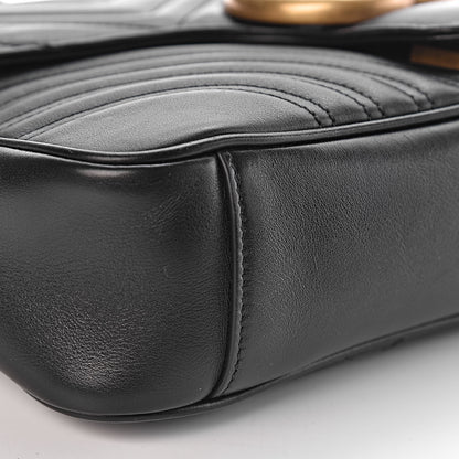 Gucci Calfskin Matelasse Medium GG Marmont Shoulder Bag Black 8 of 10