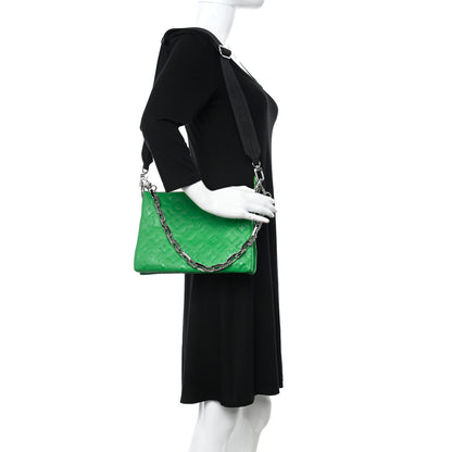 Louis Vuitton Lambskin Embossed Monogram Coussin PM LV Motion Green 2 of 12