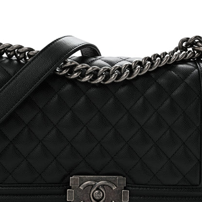 Chanel Caviar Quilted Medium Boy Flap Black 8 of 11