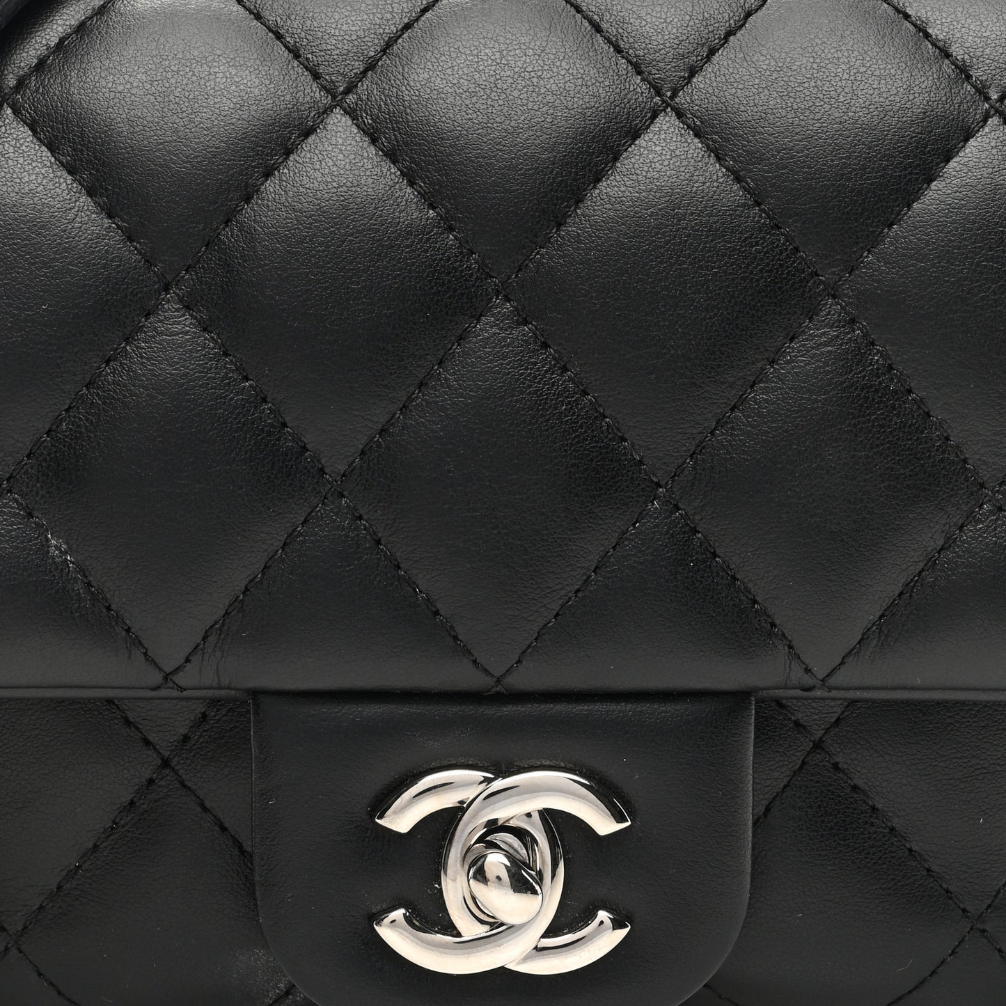 Calfskin Quilted CC Uniform Flap Belt Bag Black