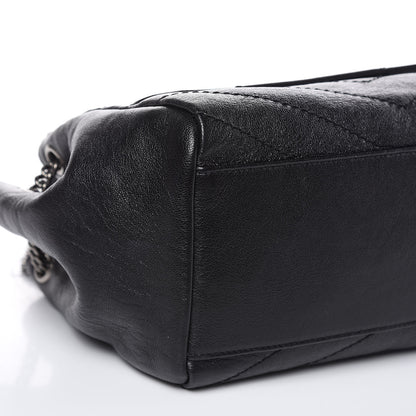 Saint Laurent Pebbled Lambskin Chevron Monogram Small Nolita Black 8 of 9