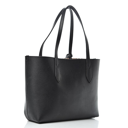 Burberry Grainy Calfskin Haymarket Check Small Reversible Tote Black 5 of 15