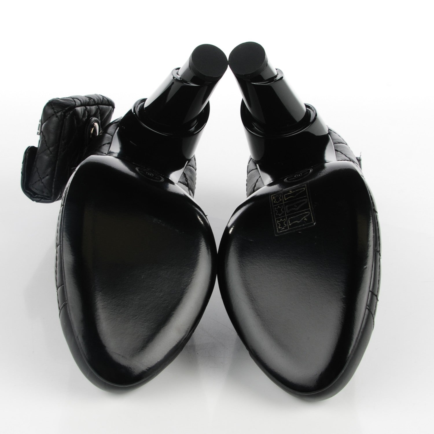 Chanel Calfskin Quilted Mini 2.55 Reissue Flap Pumps 37.5 Black 5 of 8
