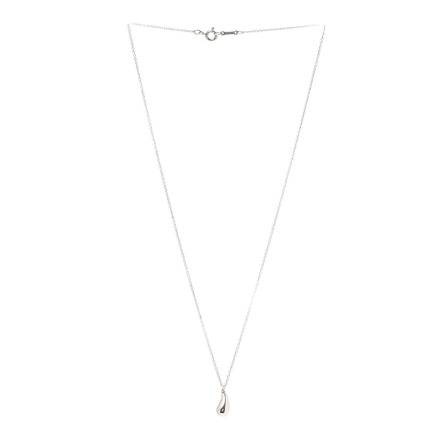 Sterling Silver 12mm Elsa Peretti Tear Drop Pendant Necklace