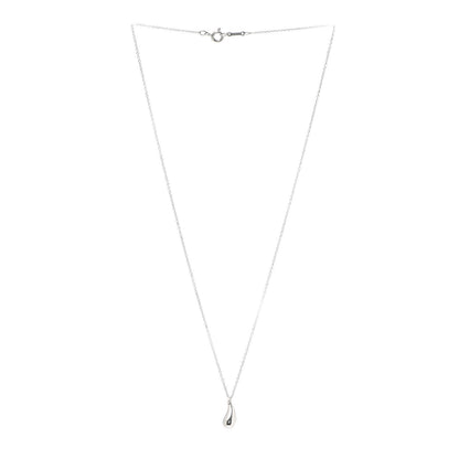 Tiffany Sterling Silver 12mm Elsa Peretti Tear Drop Pendant Necklace 3 of 6