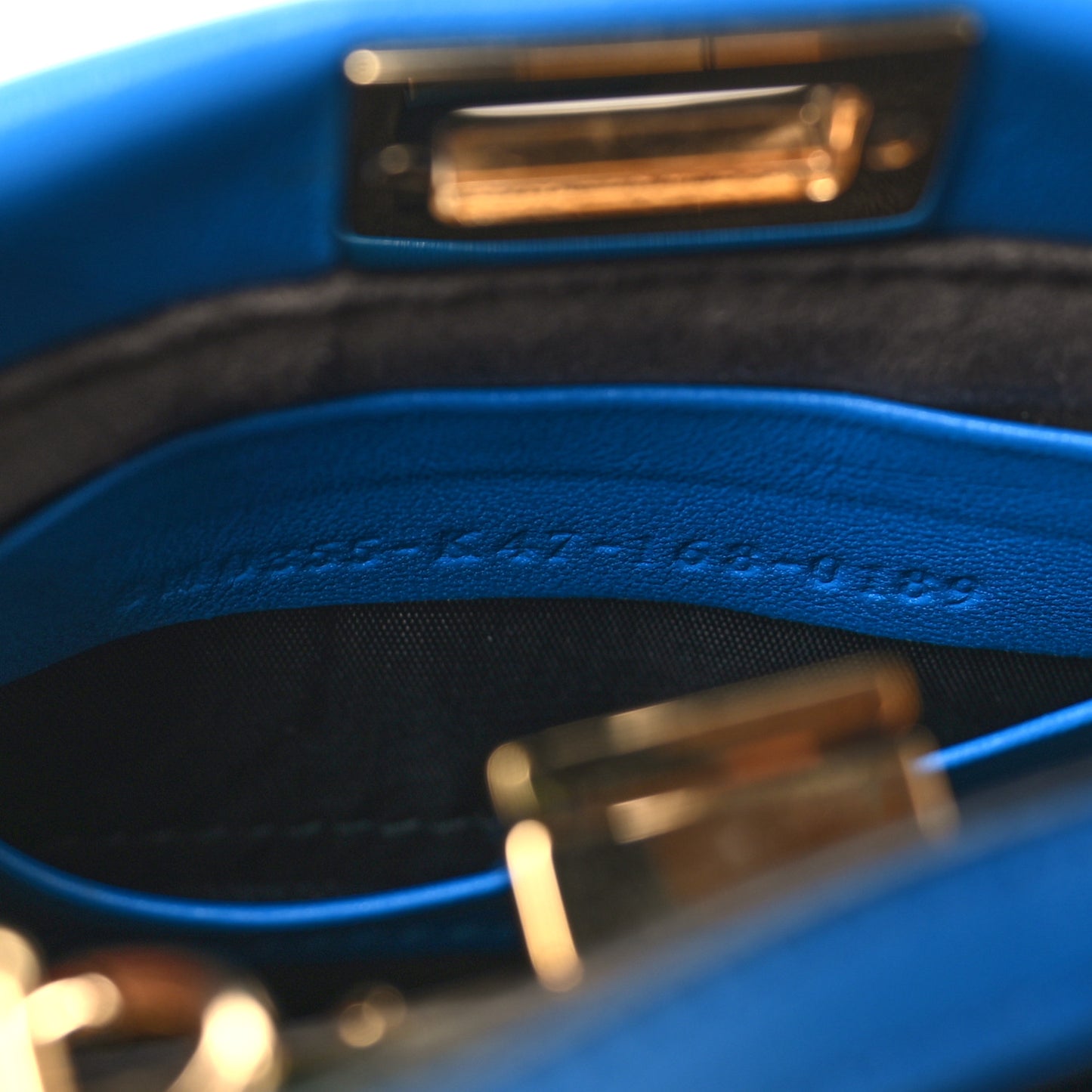 Shiny Nappa Micro Peekaboo Iconic Satchel Blue Royal