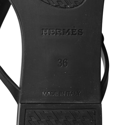 Hermes Rubber Womens Egerie Sandals 36 Black 6 of 9