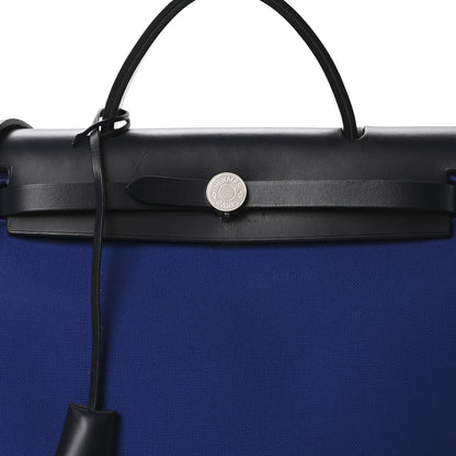 Hermes Vache Hunter Toile Militaire Herbag Zip 31 PM Bleu Electrique Bleu Indigo 9 of 11