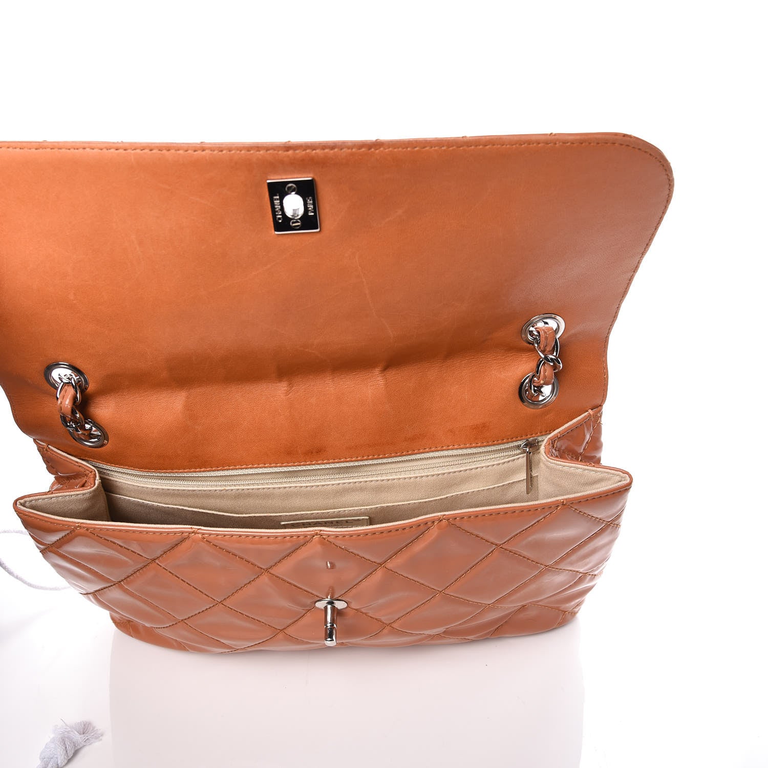 Chanel Vinyl Quilted In the Business Flap Bag Orange 8 of 13