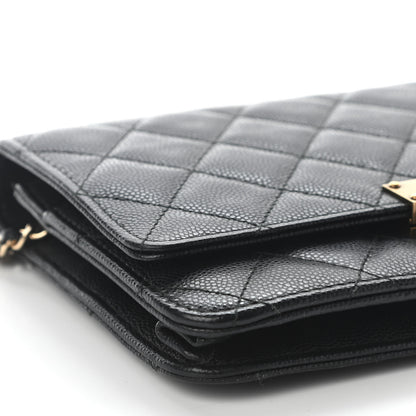 Chanel Caviar Quilted Golden Class Wallet On Chain WOC Black 8 of 9