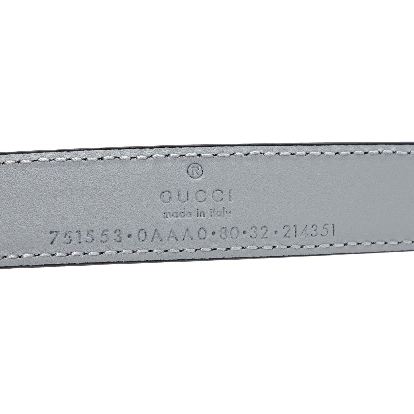 Metallic Calfskin Crystal Double G 20mm Belt 80 32 Silver