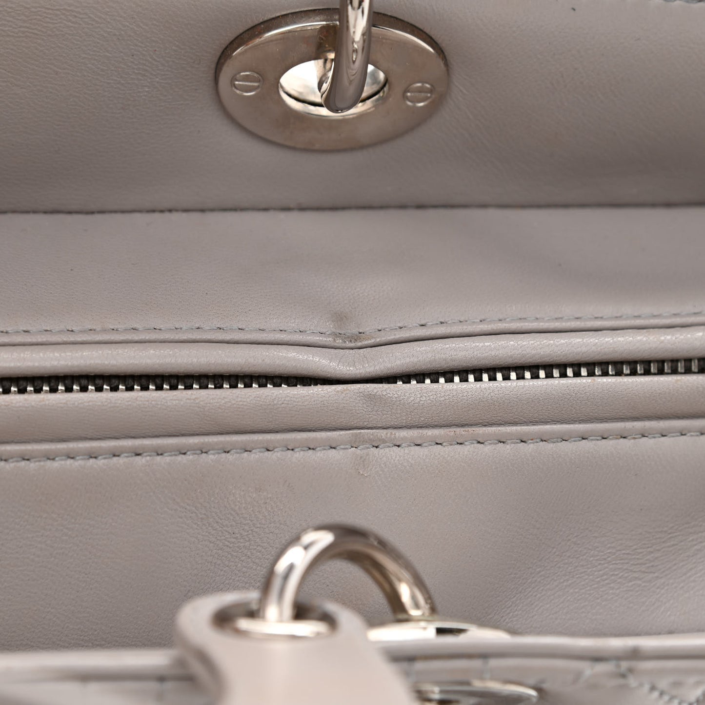 Lambskin Cannage XL Lady Dior Light Grey