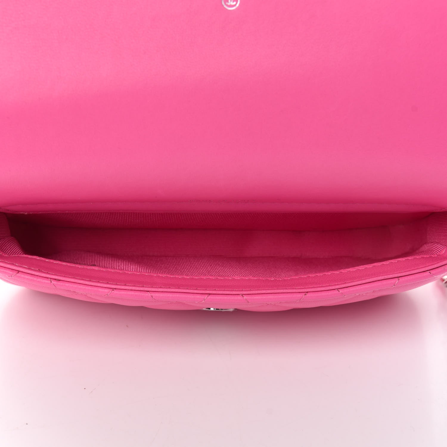 Chanel Lambskin Quilted Flap Phone Holder With Chain Neon Pink 5 of 13