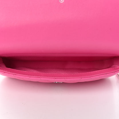 Chanel Lambskin Quilted Flap Phone Holder With Chain Neon Pink 5 of 13