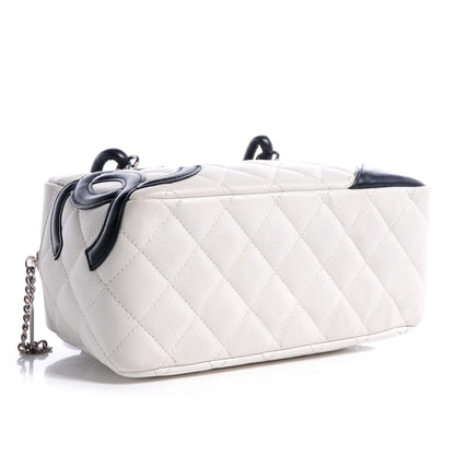 Chanel Calfskin Quilted Small Cambon Bowler White Black 4 of 7