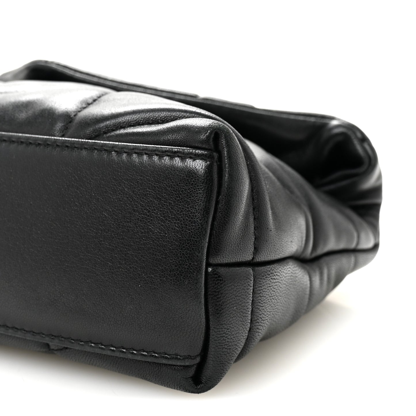 Lambskin Quilted Toy Loulou Puffer Monogram Chain Satchel Black