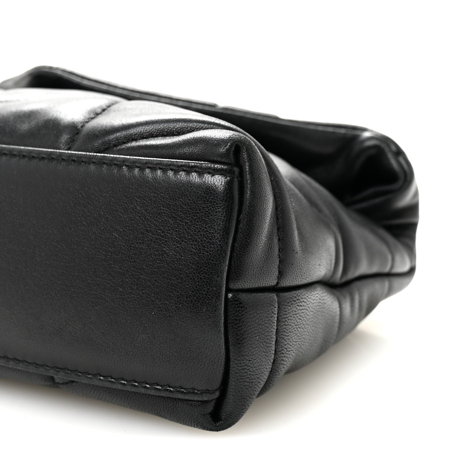 Saint Laurent Lambskin Quilted Toy Loulou Puffer Monogram Chain Satchel Black 9 of 9