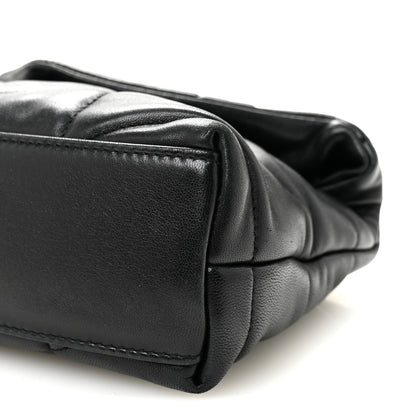Saint Laurent Lambskin Quilted Toy Loulou Puffer Monogram Chain Satchel Black 9 of 9