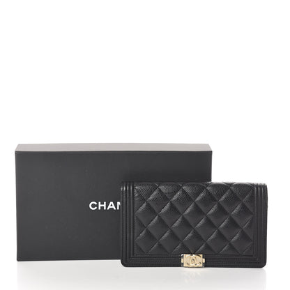 Chanel Caviar Quilted Boy Yen Wallet Black 8 of 8