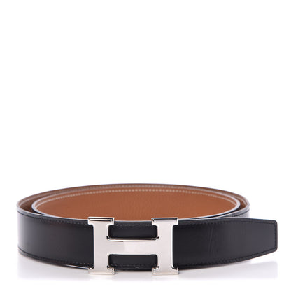 Hermes Box Togo 32mm H Belt 95 Black Gold 1 of 7