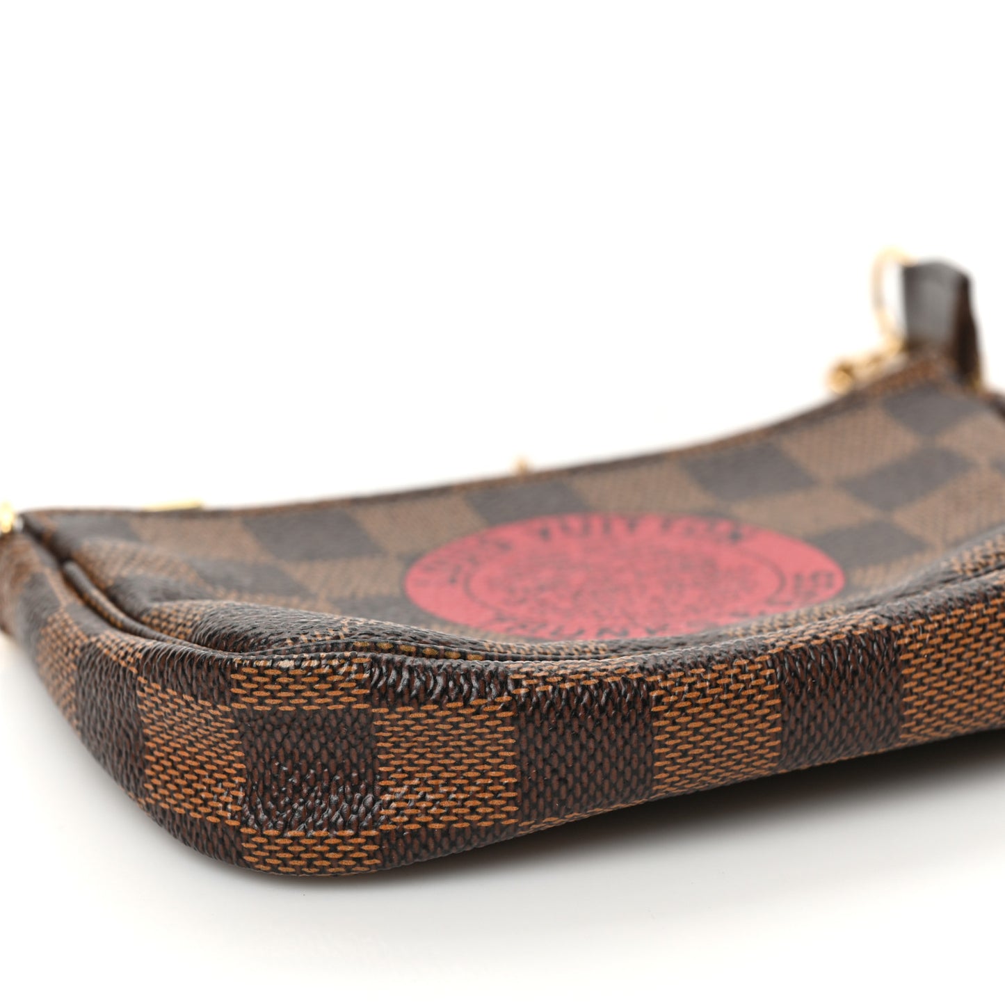 Damier Ebene Complice Trunks and Bags Mini Pochette Accessories Red