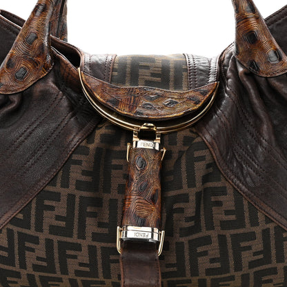 Fendi Zucca Nappa Nuvolata Vitello Tortuga Spy Tobacco Moro 9 of 17