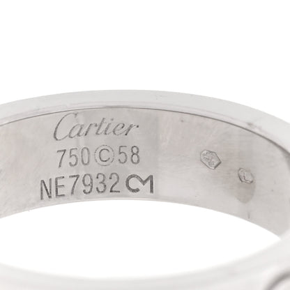 Cartier 18K White Gold 3 Diamond 5.5mm LOVE Ring 58 8.25 4 of 5