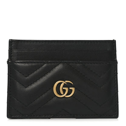 Gucci Calfskin Matelasse GG Marmont Card Holder Black 1 of 6