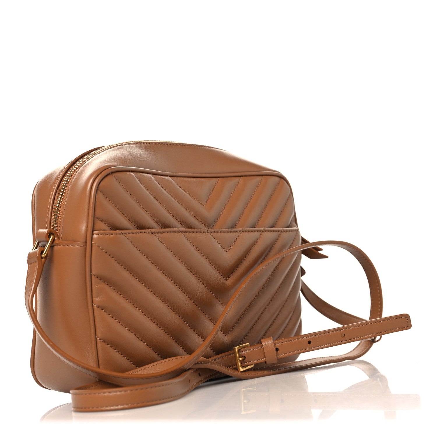 Saint Laurent Calfskin Matelasse Monogram Lou Camera Bag Cinnamon 3 of 10