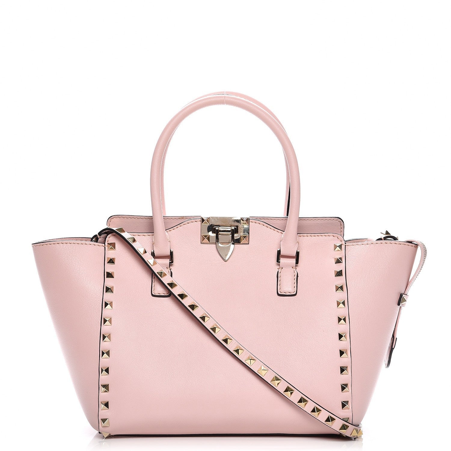 Valentino Garavani Vitello Small Rockstud Double Handle Tote Rose 1 of 8