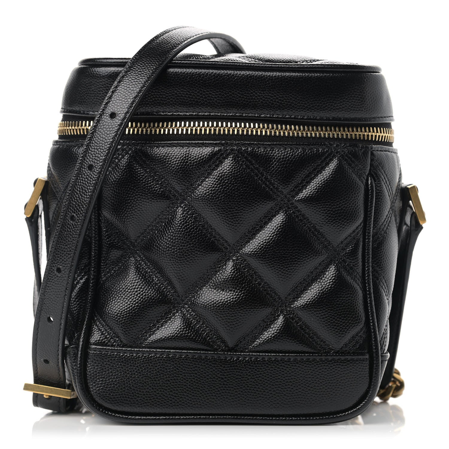 Saint Laurent Grain de Poudre Quilted 80's Vanity Bag Black 1 of 9