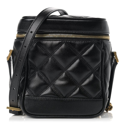 Saint Laurent Grain de Poudre Quilted 80's Vanity Bag Black 1 of 9