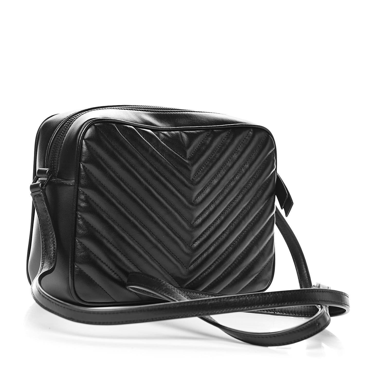 Saint Laurent Calfskin Matelasse Monogram Lou Camera Bag Black 3 of 10