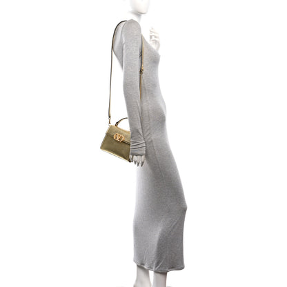 Valentino Garavani Metallic Calfskin Crystal VSling Top Handle Bag Gold 2 of 9