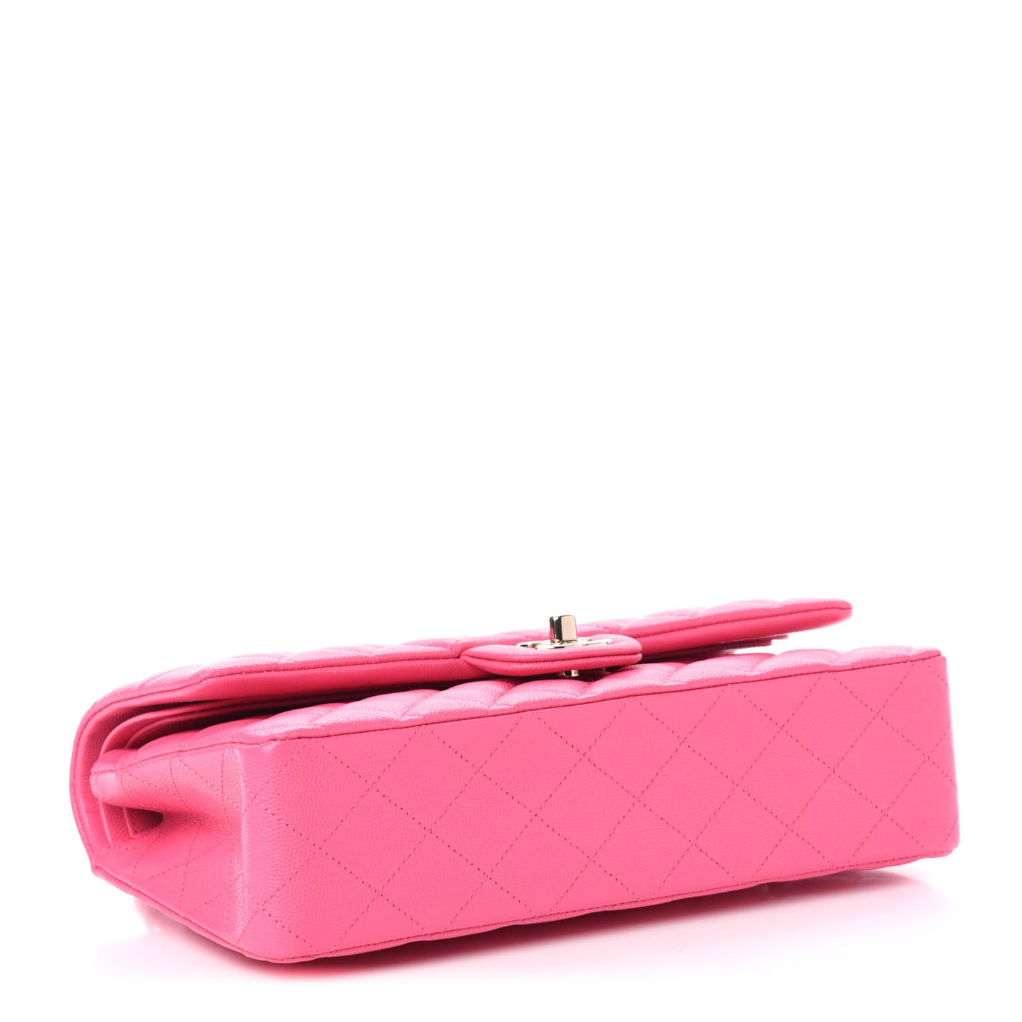 Caviar Quilted Medium Double Flap Pink