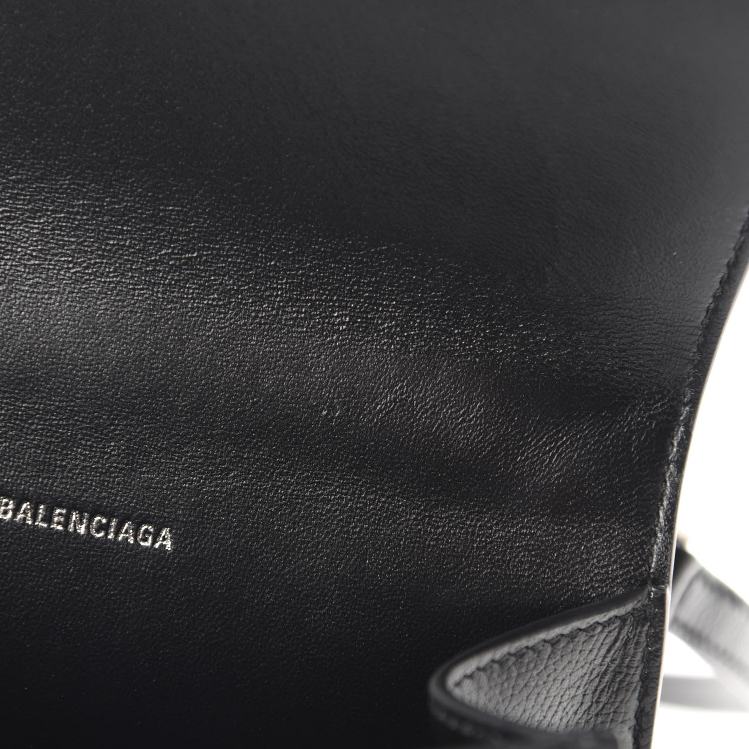 Balenciaga Grained Calfskin Hourglass Top Handle Bag XS Black 9 of 11