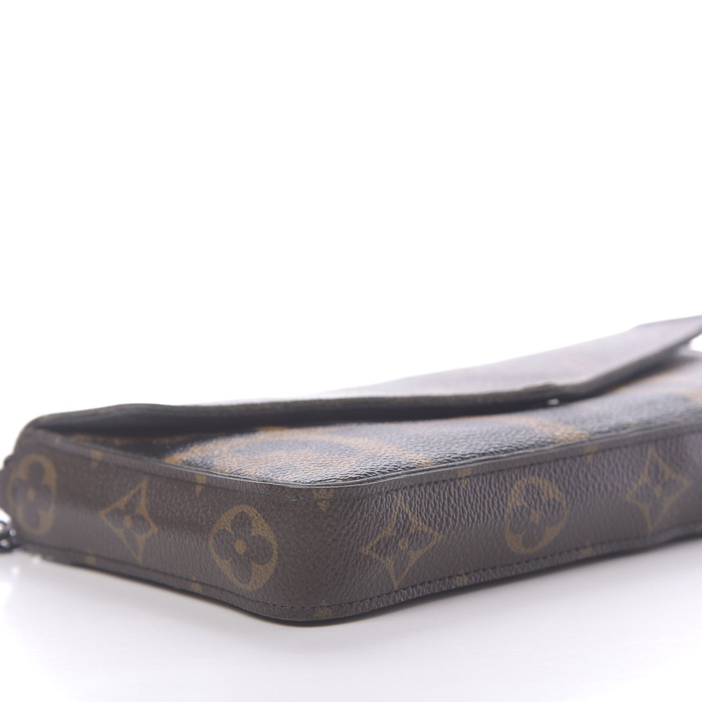 Monogram Animal Print Pochette Felicie Chain Wallet