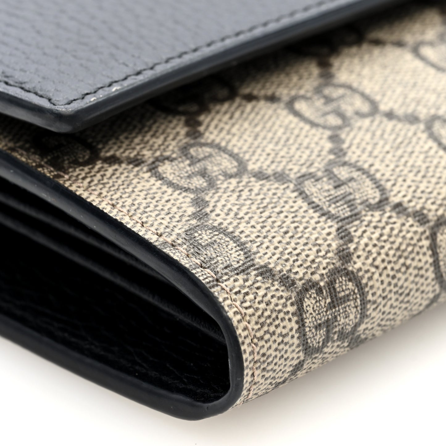 Dollar Calfskin GG Supreme Monogram Petite GG Marmont Wallet Chain Bag Black Beige Ebony