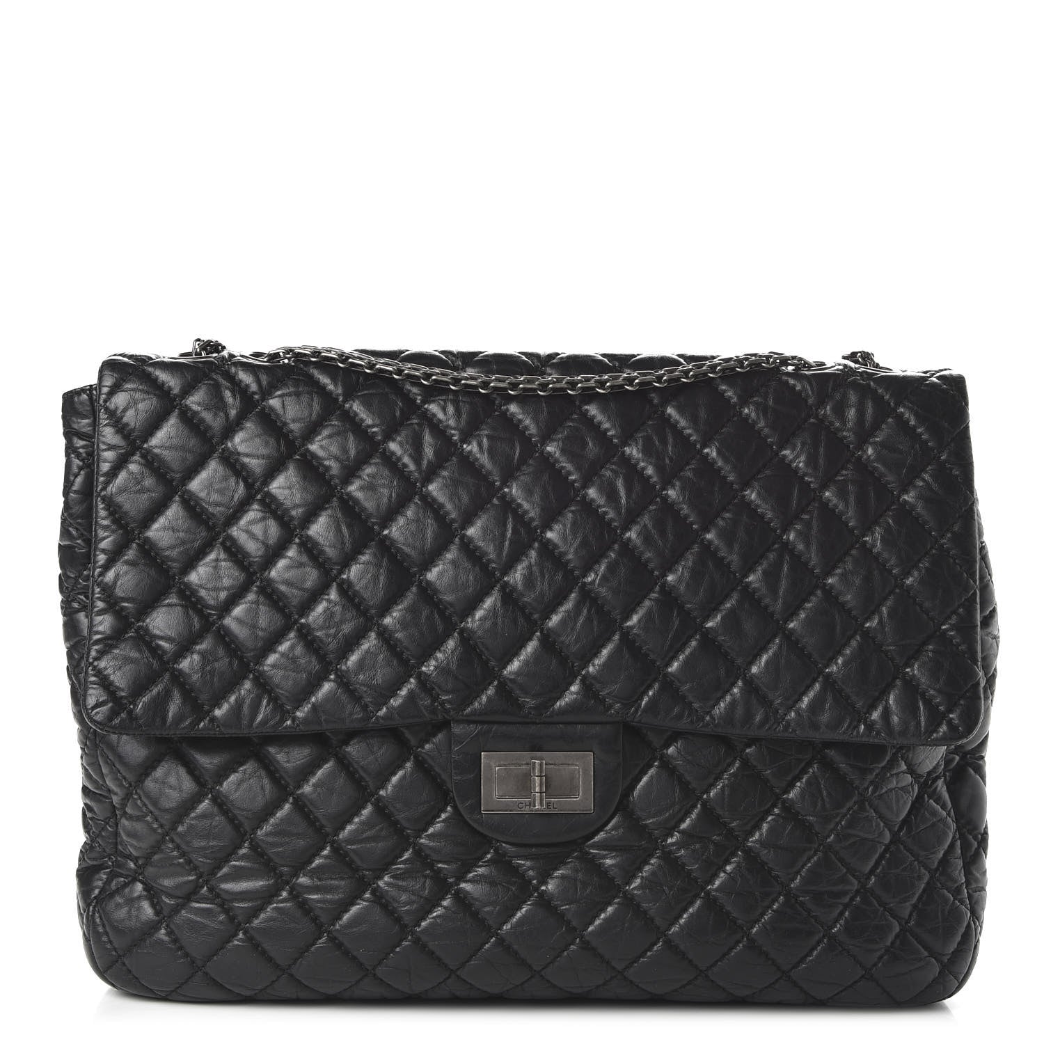 Chanel Aged Calfskin Reissue XL Maxi Flap Black 1 of 10