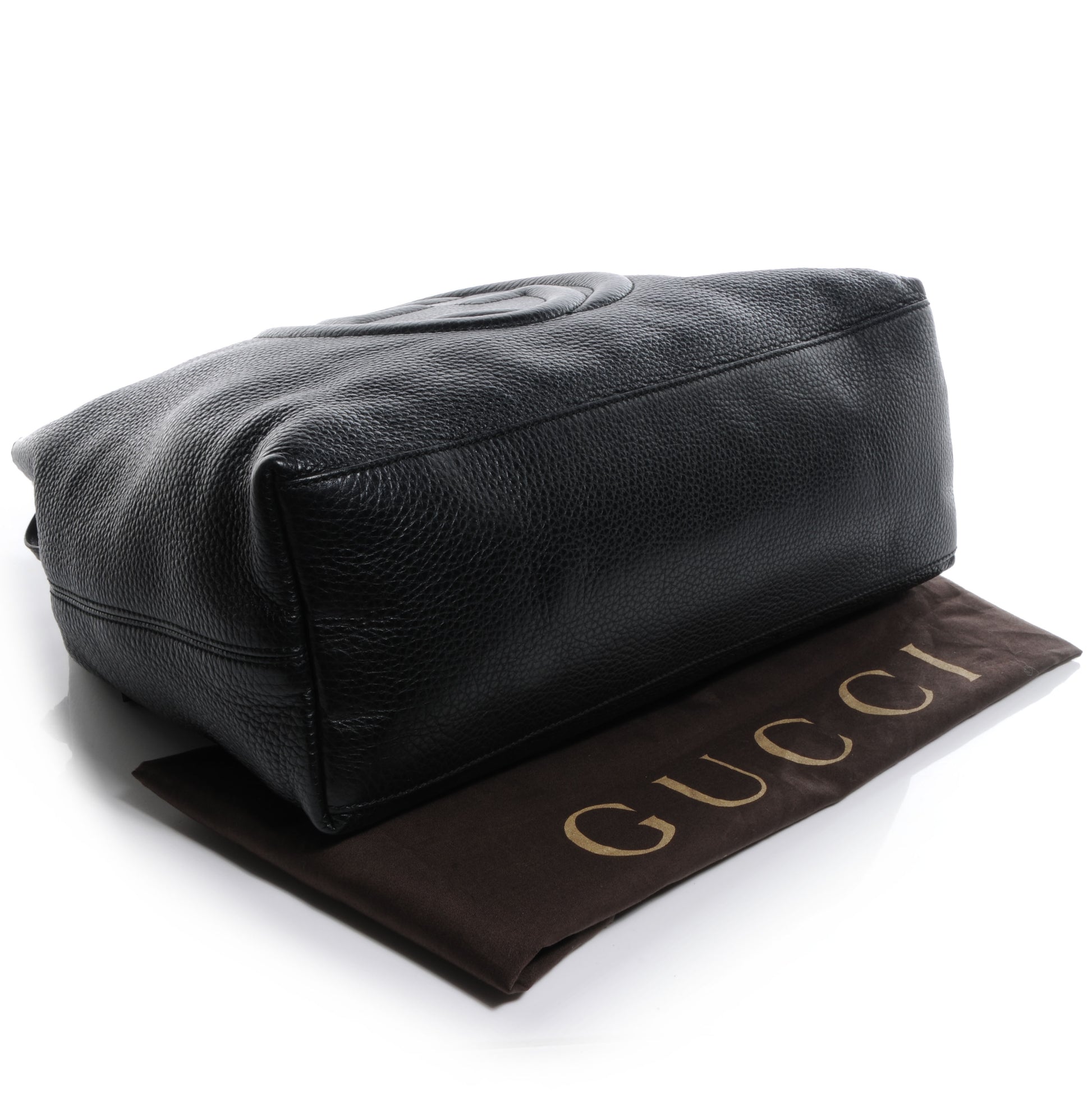 Gucci Pebbled Calfskin Medium Soho Chain Shoulder Bag Black 4 of 7