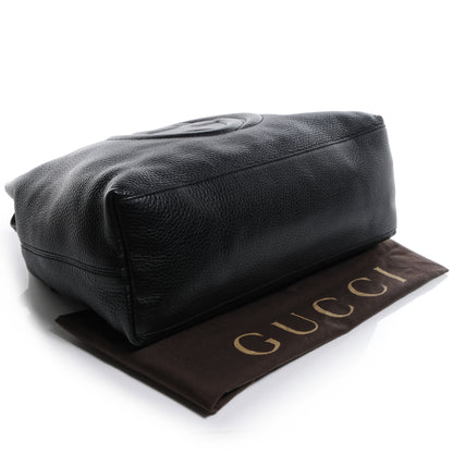 Gucci Pebbled Calfskin Medium Soho Chain Shoulder Bag Black 4 of 7