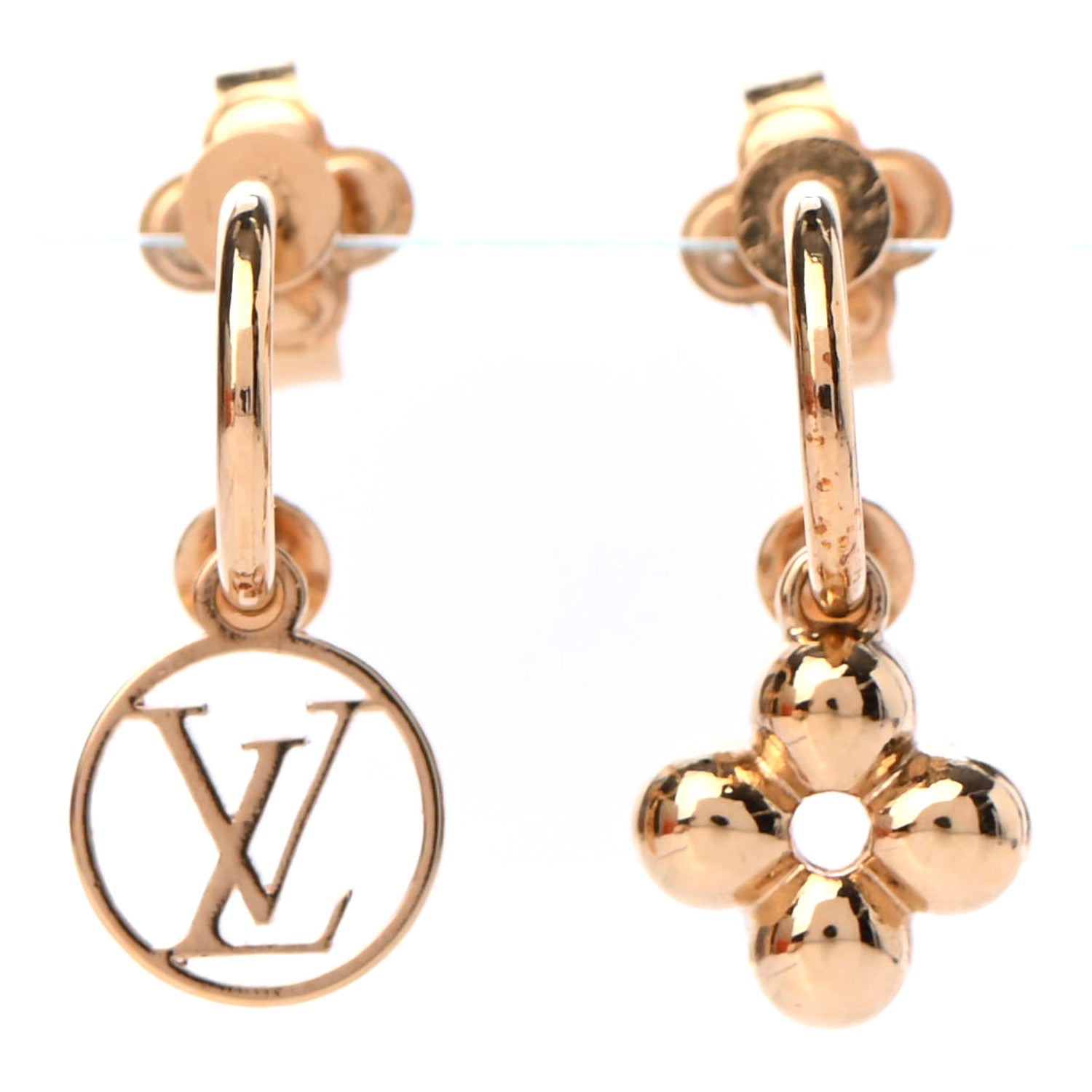Louis Vuitton Brass Blooming Earrings Gold 1 of 4