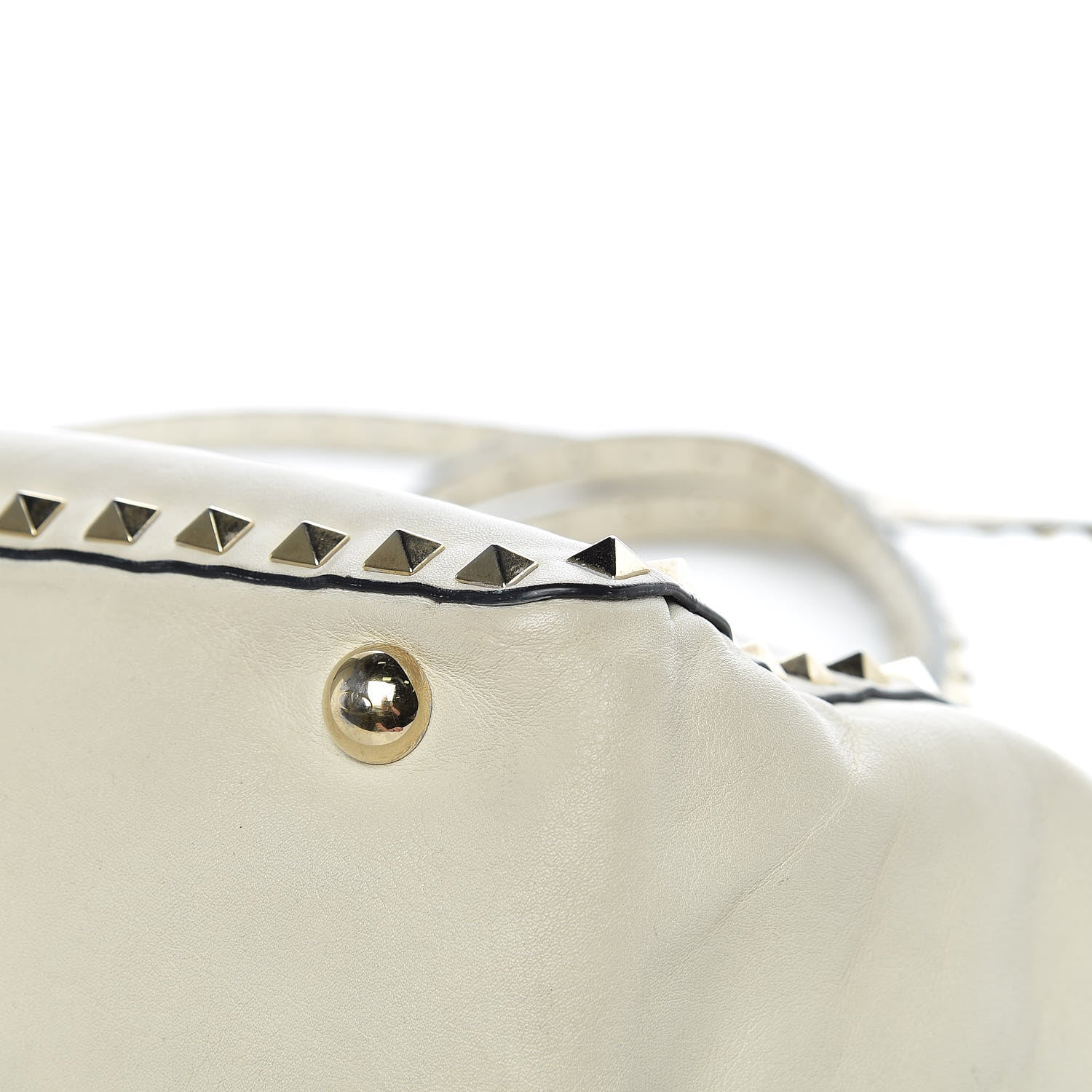 Valentino Garavani Vitello Small Rockstud Tote Ivory 33 of 35