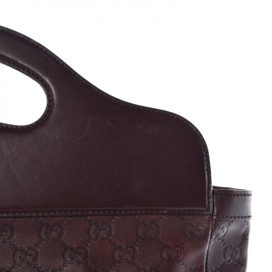 Guccissima Large Punch Top Handle Tote Dark Brown