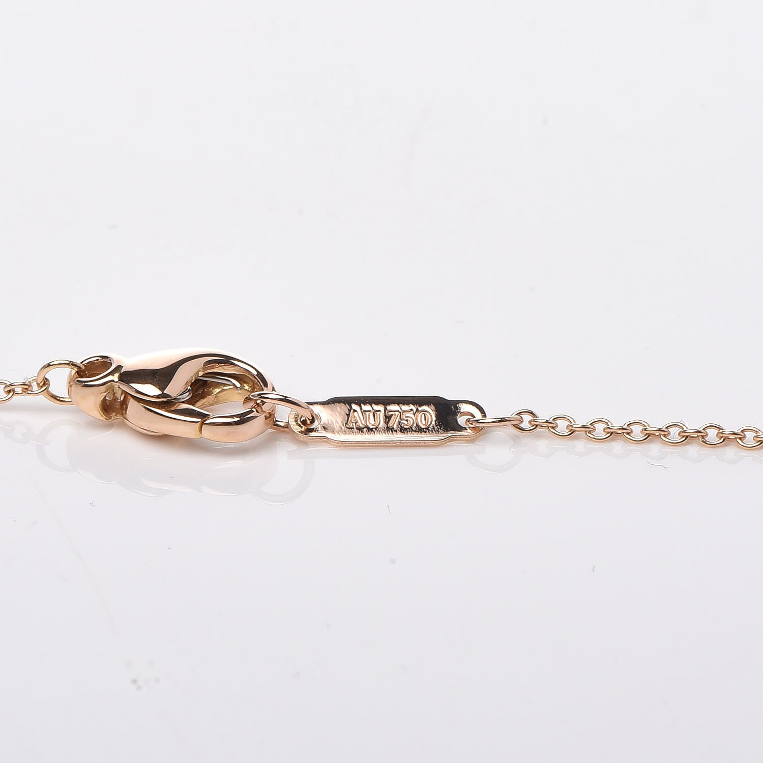 Tiffany 18K Rose Gold Diamond Mini Metro Horseshoe Pendant Necklace 6 of 6